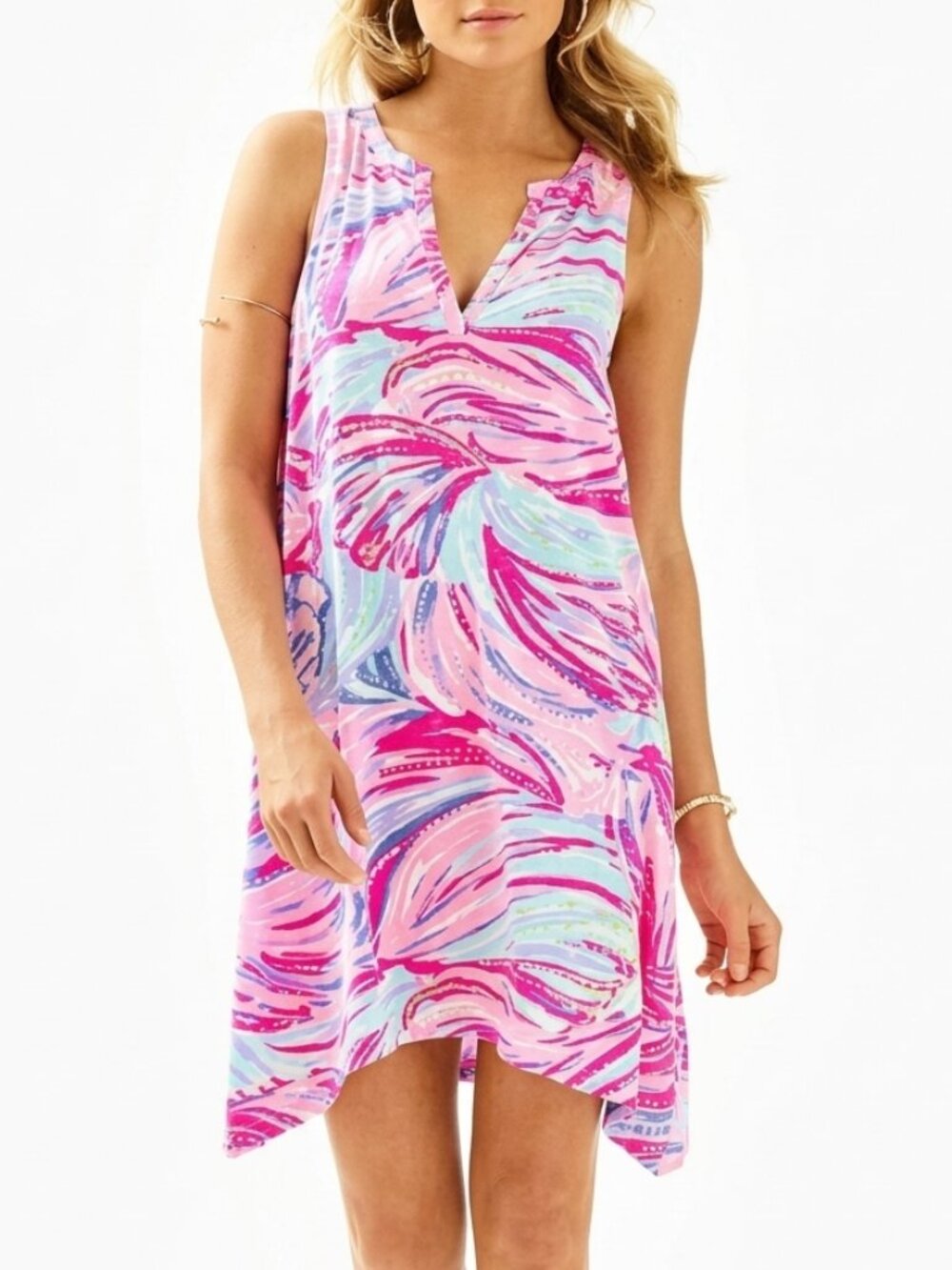 LILLY PULITZER Havana Sleeveless Swing Dress Magenta Oh My Guava Pink Boho Mini